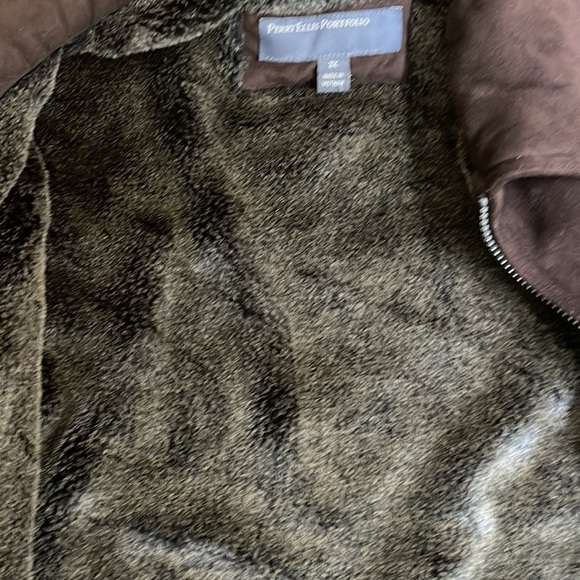 PERRY ELLIS PORTFOLIO faux brown shearling coat size 3x - Picture 6 of 8